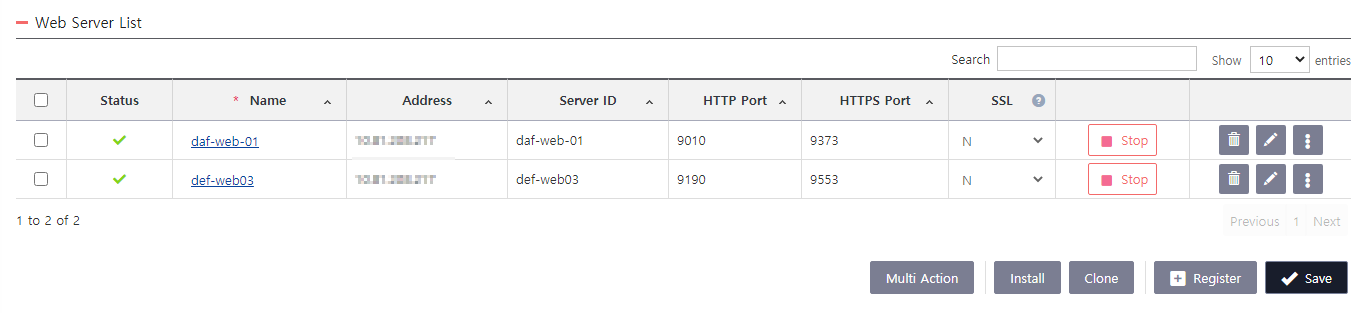 server 4 web server