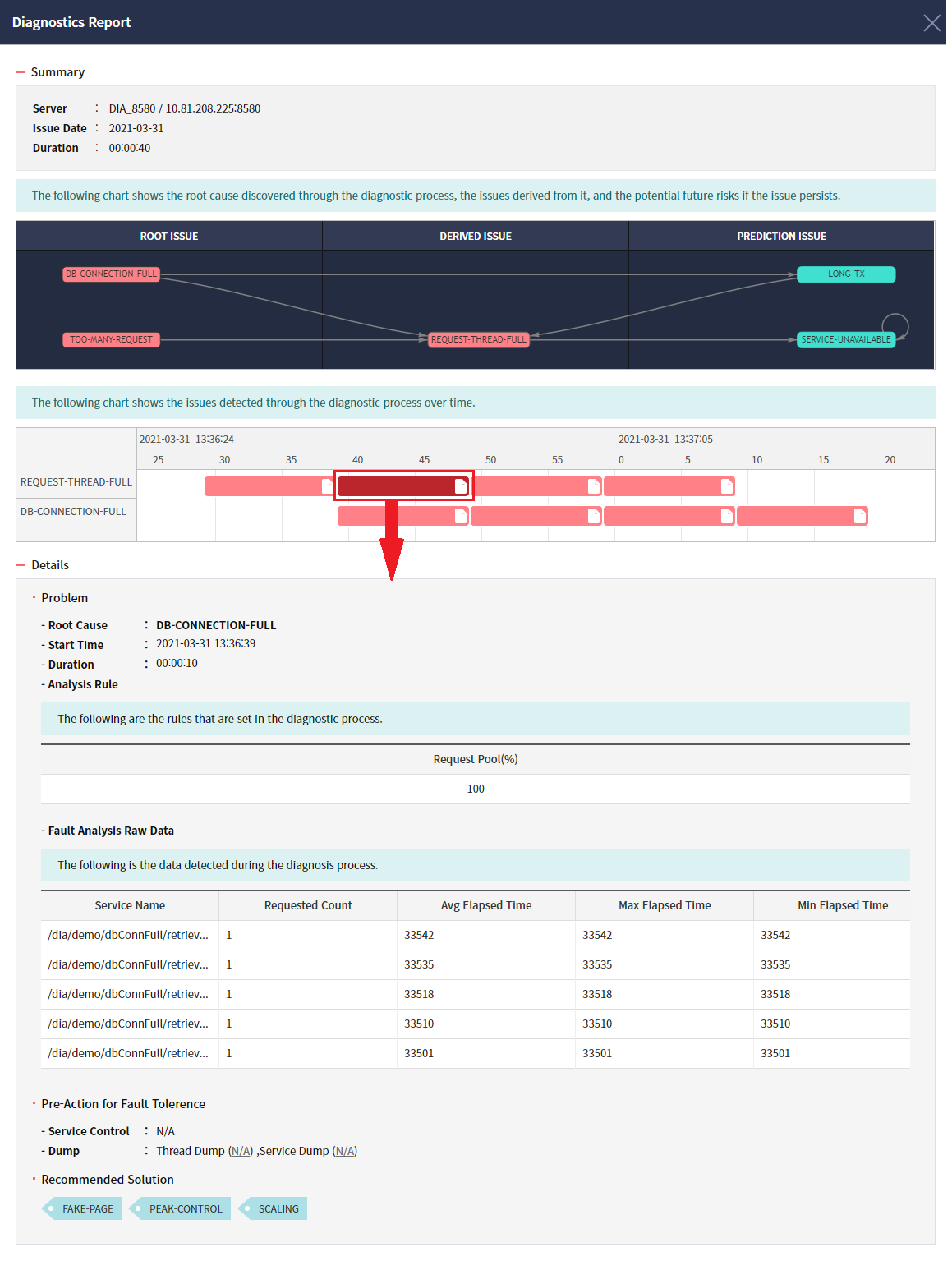 diagnostics report detail