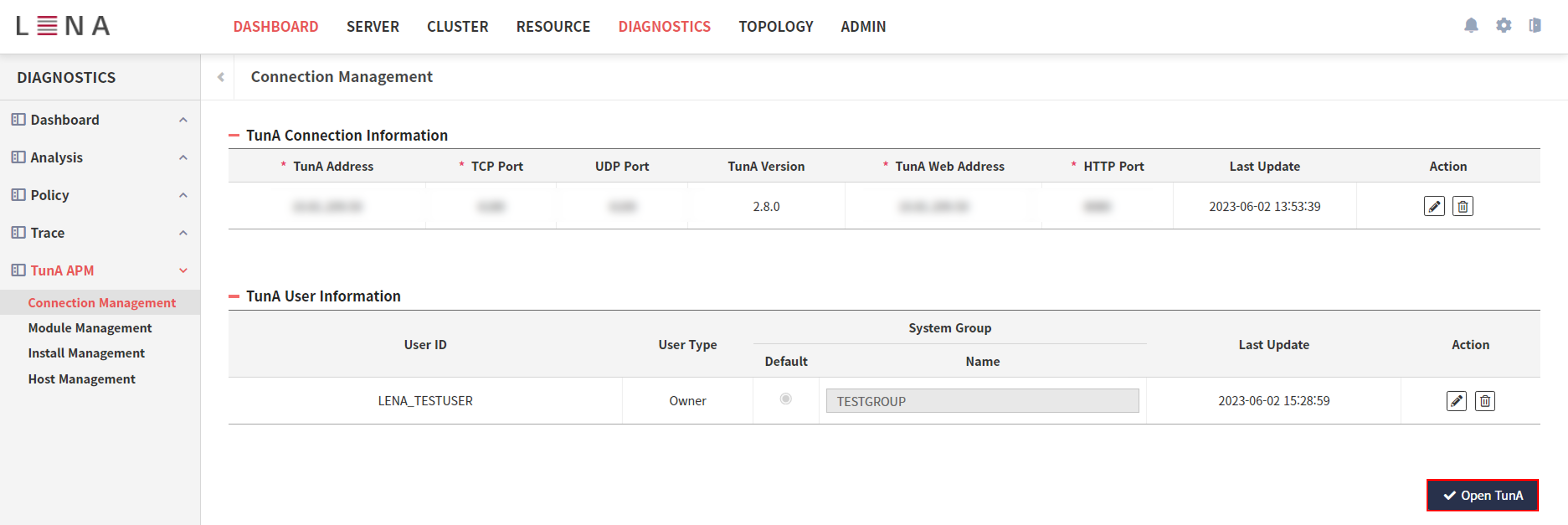 diagnostics tuna connection 3