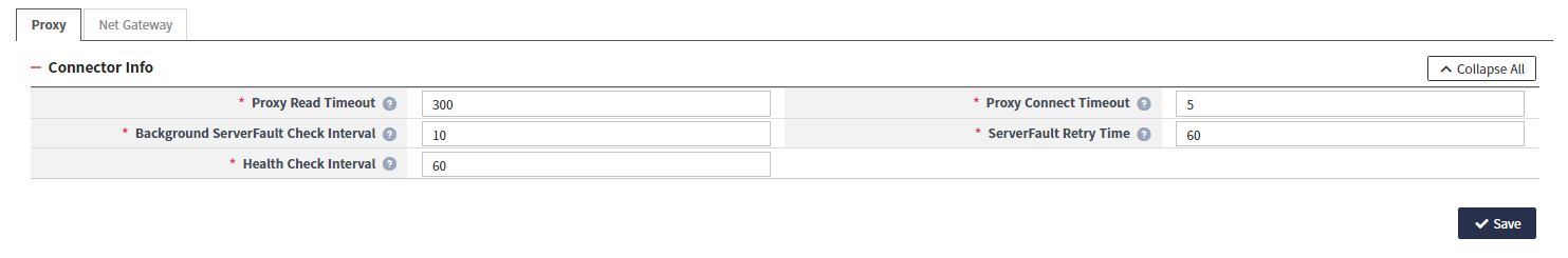 server 5 web server proxy connector info