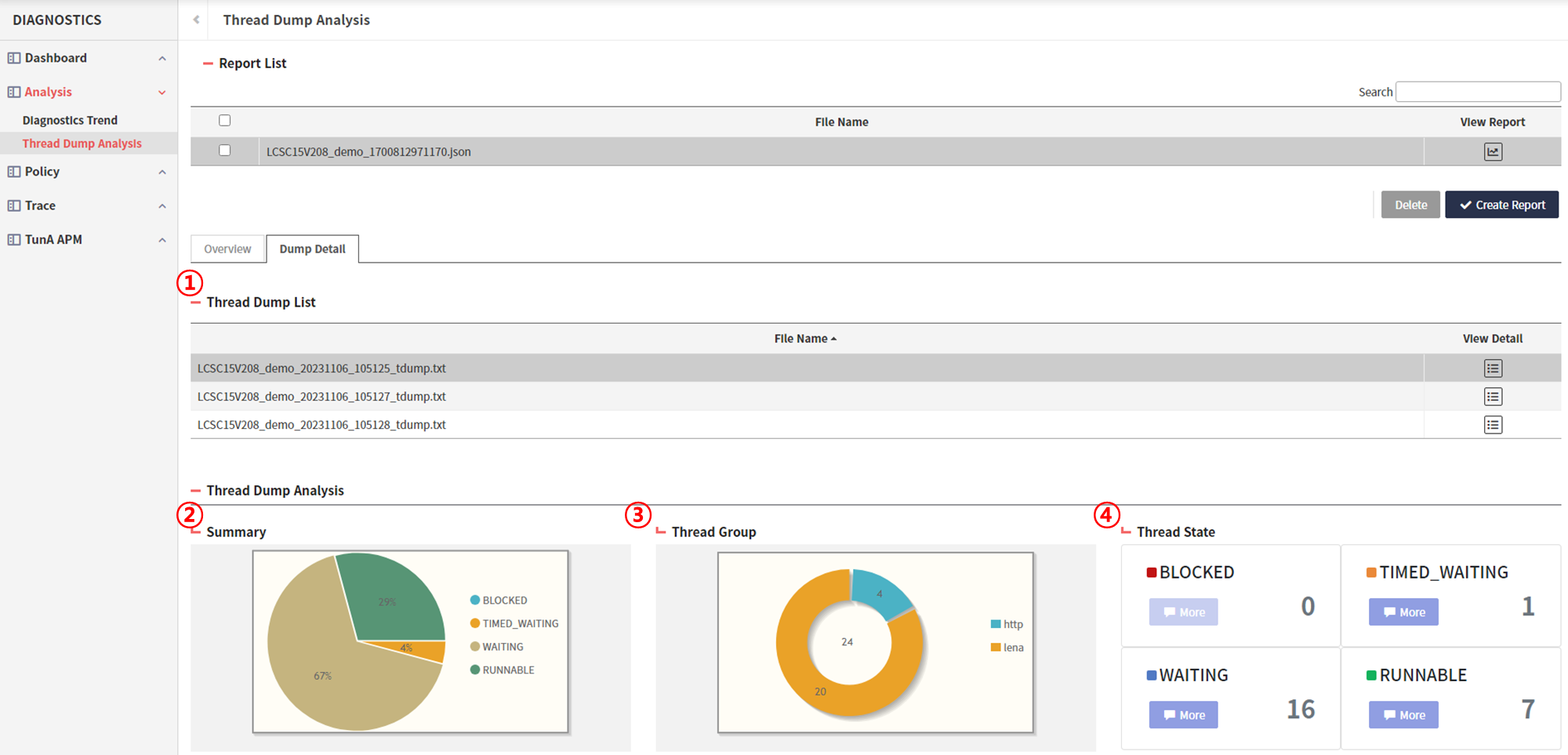 diagnostics dump dumpDetail