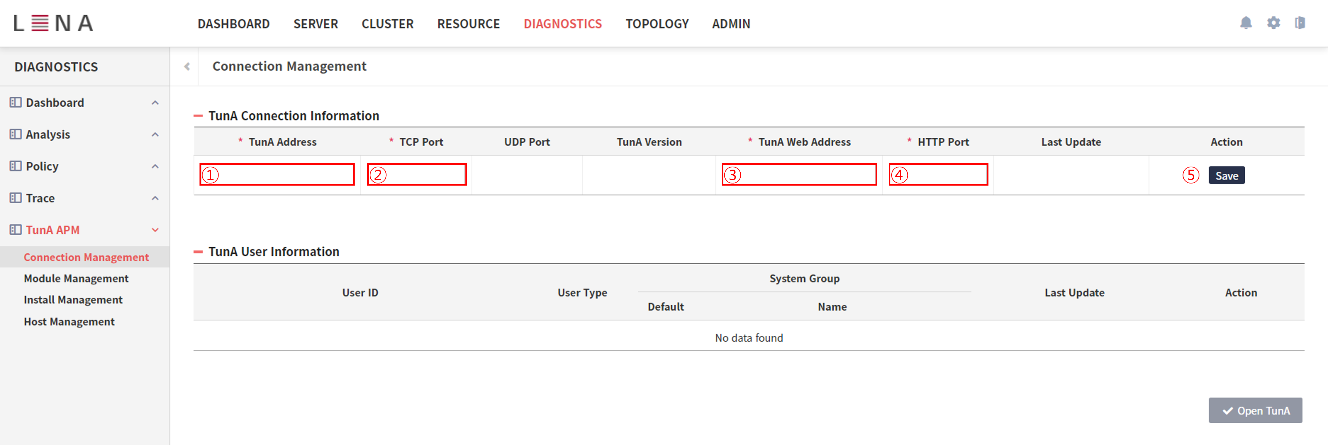 diagnostics tuna connection 1