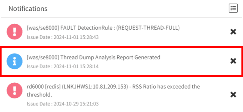 diagnostics dump reportAlarm